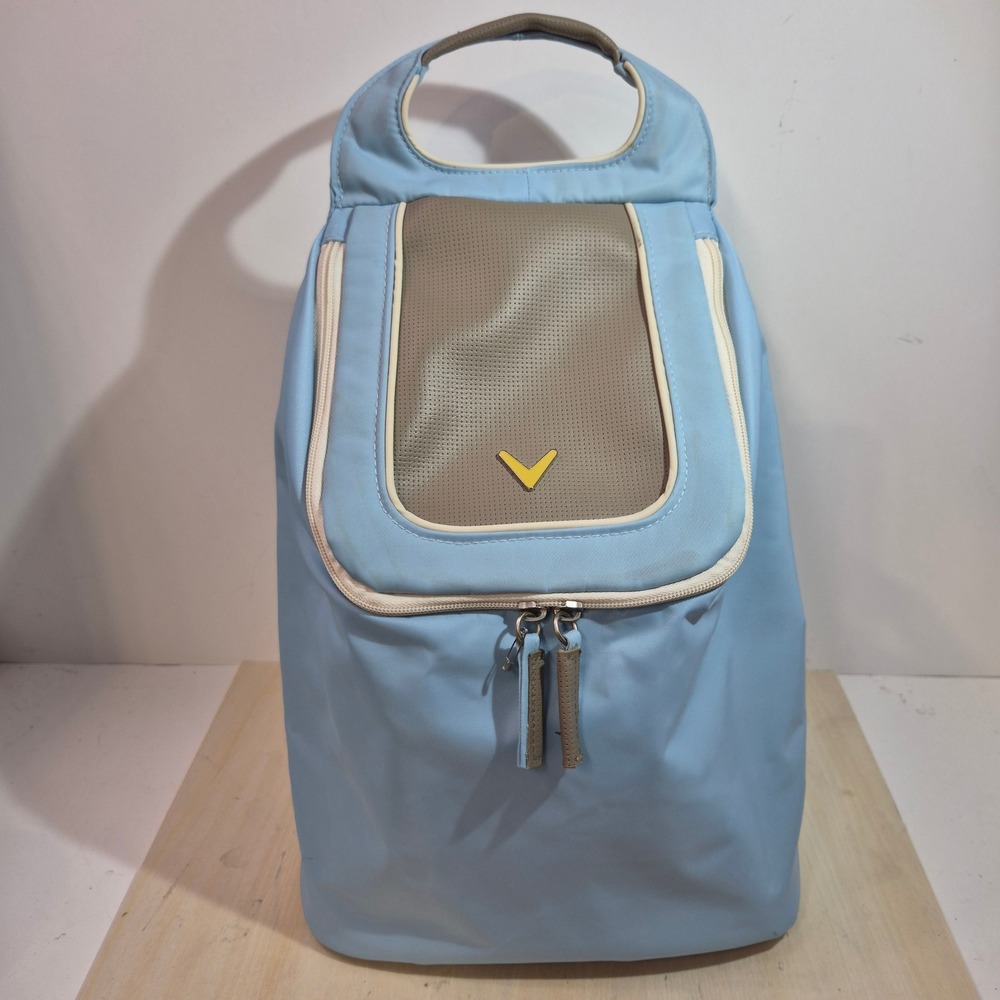 Callaway Golf Shoe Bag Light Blue Grey Chevron Logo Zippered Travel Case